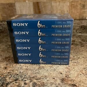 Sony Premium Grade VHS Tapes Pack of 6